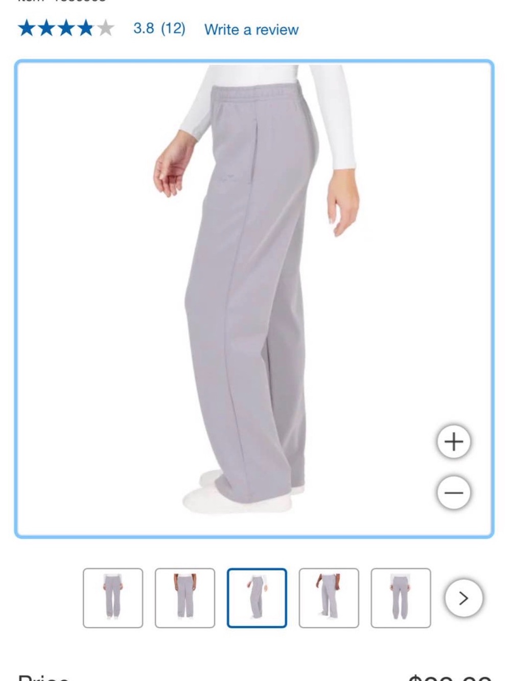 Relaxed Wide-Leg Pull-On Pants in Light Gray
